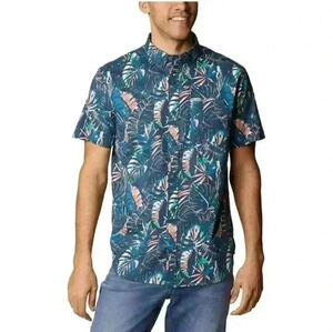 Columbia Men's Thistletown Hills Polo Dark Mountain King Palms Size Small